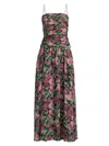 Ungaro Dylan Floral Chiffon Ruched Maxi Dress In Multi