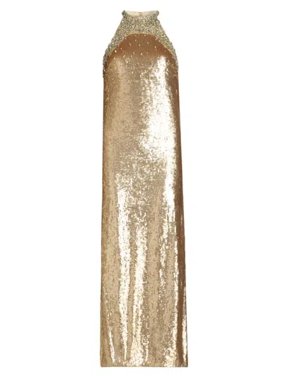Ungaro Women's Elwood Embellished Sleeveless Sequin Gown In Brown