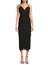 Ungaro Women's Ethella Beaded Lace Midi-dress In Black