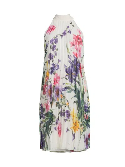 Ungaro Women's Floral Halterneck Sleeveless Midi Dress In Ivory Multi