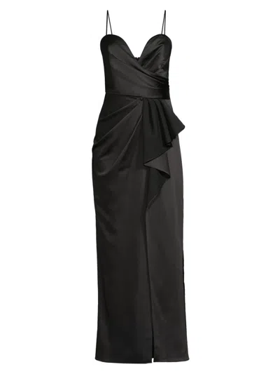 Ungaro Women's Freya Ruffled Satin Gown In Black