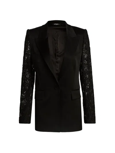 Ungaro Women's Georgie Lace Sleeve Jacket In Black
