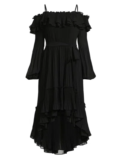Ungaro Women's Holland Pleated Ruffled High-low Dress In Black