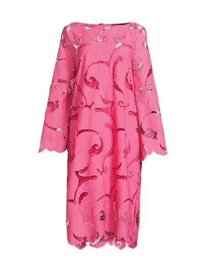Ungaro Women's Jackie Guipure Lace Midi-dress In Pink