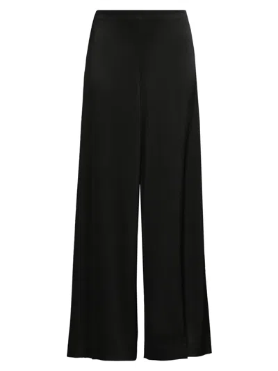 Ungaro Women's Kai Satin Wide-leg Pants In Black