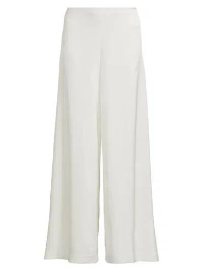 Ungaro Women's Kai Satin Wide-leg Pants In White