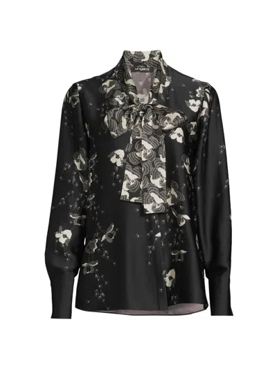 Ungaro Women's Knoxie Floral Tieneck Blouse In Black