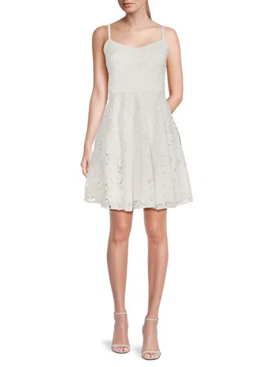 Ungaro Women's Lace Mini Dress In White