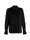 Ungaro Layne Satin Button-front Blouse In Black