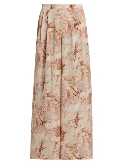 Ungaro Women's Leighton Floral Wide-leg Pants In Neutral
