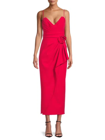 Ungaro Women's Lucia Pleated Bodice Midi-dress In Red