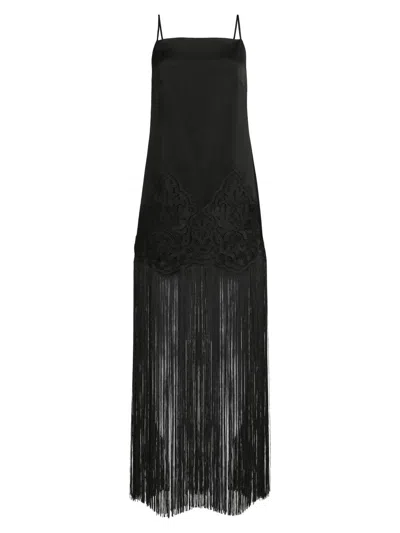 Ungaro Women's Nino Fringe Slip Dress In Black