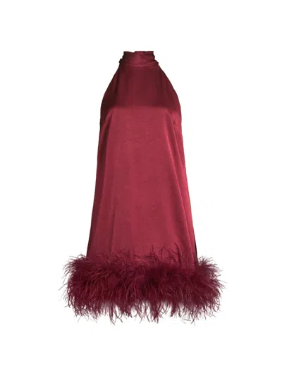 Ungaro Women's Only At Saks. Sari Feather-trim Minidress In Pink