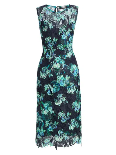 Ungaro Women's Palmer Floral Lace Midi-dress In Multi