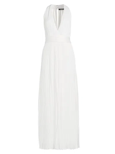 Ungaro Women's Pedra Pleated Satin Sleeveless Maxi Dress In White