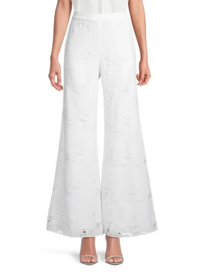 Ungaro Women's Poppy Floral Lace Wide-leg Pants In White