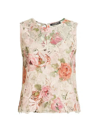 Ungaro Women's Remy Rose-print Lace Blouse In Multi