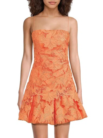 Ungaro Women's Rhea Lace Minidress In Orange