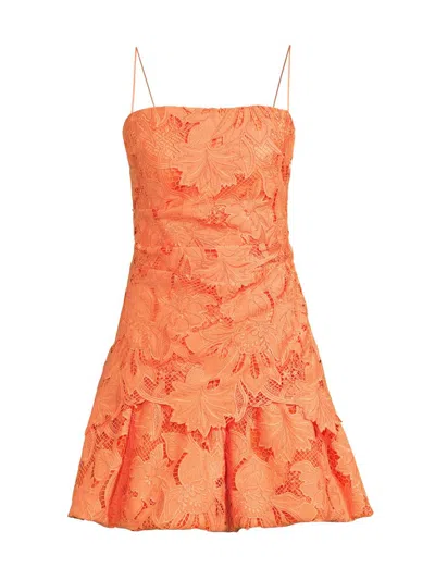 Ungaro Women's Rhea Lace Minidress In Orange