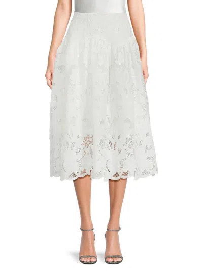Ungaro Women's Roxie Lace Midi-skirt In White