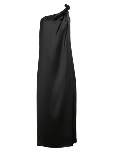 Ungaro Women's Shea Embellished Knot One-shoulder Dress In Black