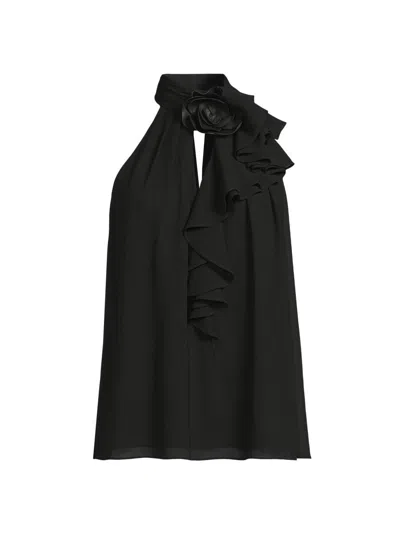 Ungaro Women's Shilo Floral Sleeveless Blouse In Black