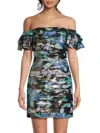 Ungaro Women's Solena Metallic Floral Ruched Minidress In Multi