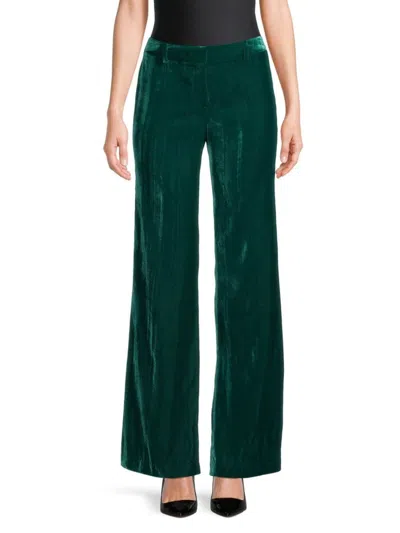 Ungaro Women's Tyson Crinkled Velvet Pants In Jade