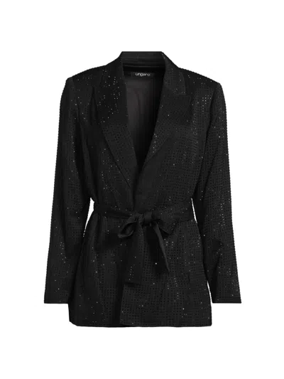 Ungaro Women's Willow Hotfix Stretch-silk Self-tie Jacket In Multi