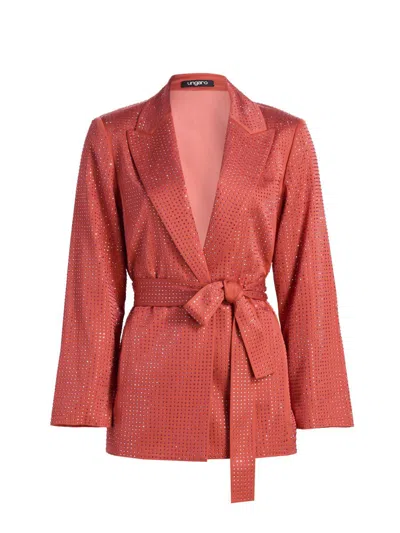 Ungaro Women's Willow Hotfix Stretch-silk Self-tie Jacket In Multi