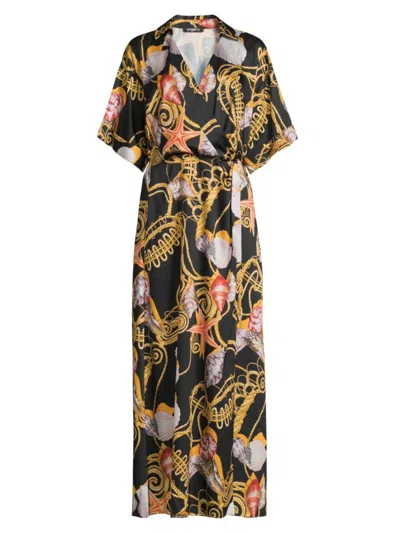 Ungaro Women's Winny Seashell Wrap Maxi Dress In Black Multi