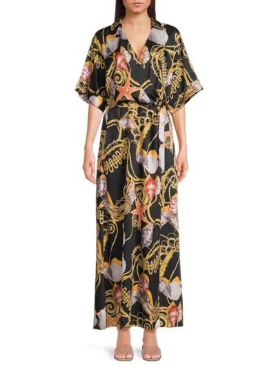 Ungaro Women's Winny Seashell Wrap Maxi Dress In Black