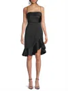 Ungaro Sleeveless Rhinestone Satin Dress In Black