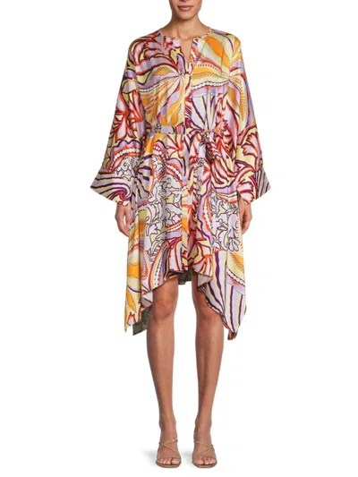 Ungaro Women's Zayna Floral Satin Belted Midi-dress In Multi