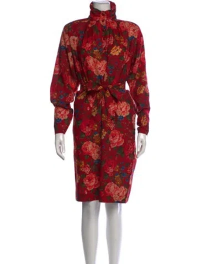 Pre-owned Ungaro Wool Knee-length Dress In Red