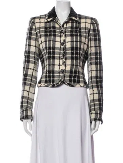 Pre-owned Ungaro Wool Plaid Print Blazer In Multicolor