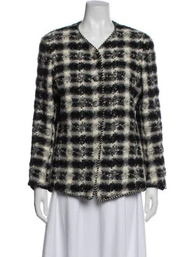 Pre-owned Ungaro Wool Plaid Print Jacket In Multi