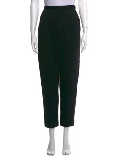 Pre-owned Ungaro Wool Straight Leg Pants In Black