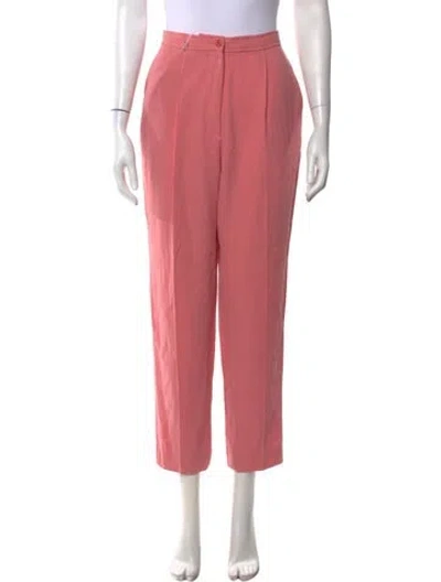 Pre-owned Ungaro Wool Straight Leg Pants In Pink