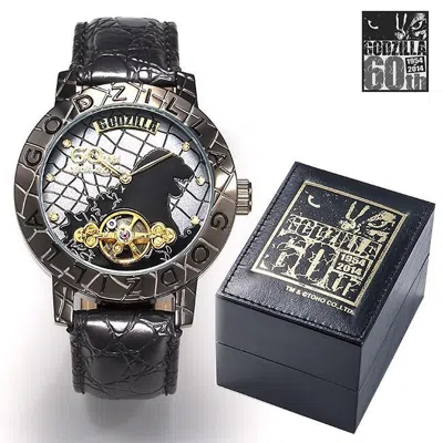 Pre-owned Uni Godzilla 60th Anniversary Watch Black 1954 Limited Leather Band Serial Number