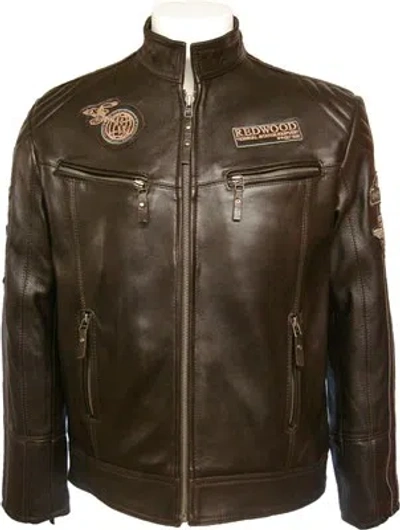 Pre-owned Unicorn London Unicorn Mens Aviator Airforce Real Leather Jacket Brown M7