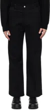 Uniform Bridge Black Canvas Carpenter Trousers In Black