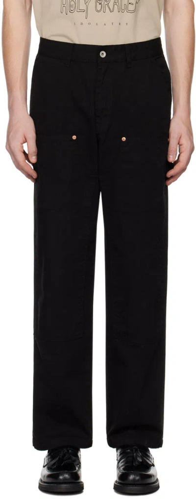Uniform Bridge Black Double Knee Trousers