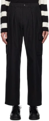 Uniform Bridge Black Drawstring Cargo Pants In Black