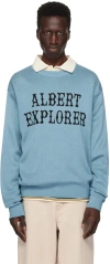 Uniform Bridge Blue 'albert Explorer' Sweater In Light Blue