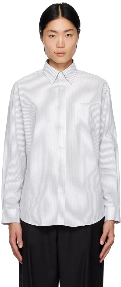 Uniform Bridge Gray Striped Shirt In Grey Stripe