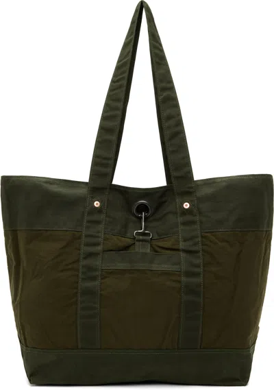 Uniform Bridge Khaki Waxed Tote In Olive