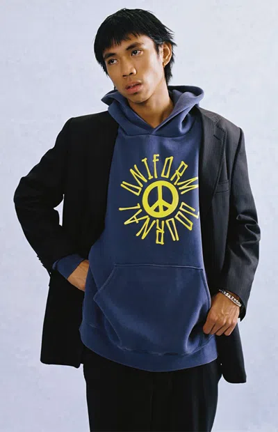 Uniform Journal Men's Peace Hoodie In Navy In Blue