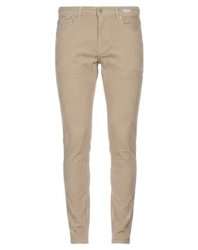 Uniform Man Pants Beige Size 36 Cotton, Elastane In Neutral