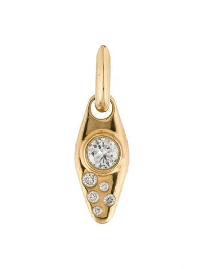 Pre-owned Uniform Object 18k Diamond Vessel Huggie Single Earring In Multicolor